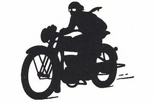 Black danger attends motorcycling.