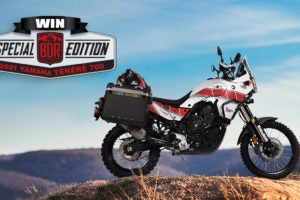 Backcountry Discovery Routes is giving away this much-accessorized Yamaha Tenere 700 as part of its sweepstakes competition. Photo: BDR