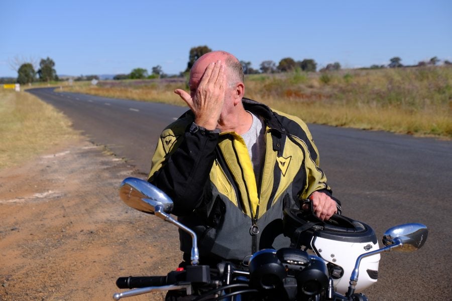 "If I put my hand in front of my face, will this awful road go away?" Photo: The Bear