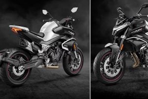 Check it out. That's a CFMoto, but it's based on KTM's 790 Duke design. Look closely at that engine. Photo: CFMoto