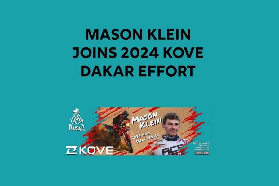 Mason Klein Will Ride Kove For 2024 Dakar Rally